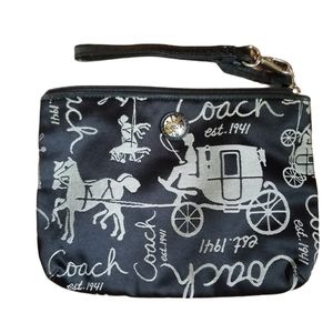 Coach Black and White Wristlet